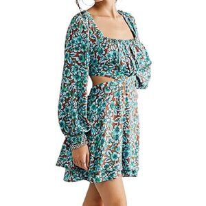 Free People Jael Printed Mini Dress In Ginger Snap Size Small NWT